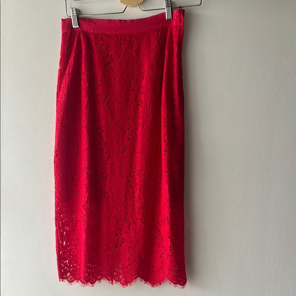 Elegant Red Lace Skirt
